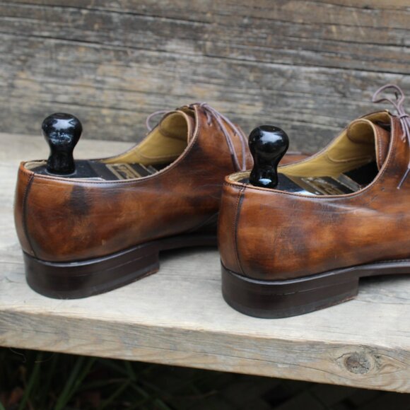 Mezlan Brown Leather Medallion Toe Derby, Men's 10 M, Made in Spain, EUC - Picture 7 of 15